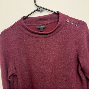 J. Jill Maroon Knit Top With Button Detail